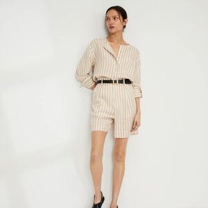 Everlane The Linen Popover Shirt 2 / Bone / Caramel